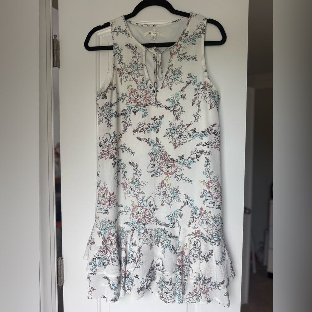 Miami Pink and Green Ruffled Sundress